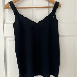 Promod Black Sleeveless Top with Lace